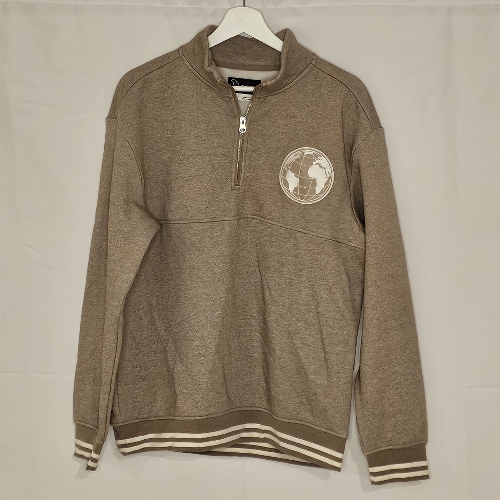 Earth Globe Brown Quarter-Zip Sweatshirt